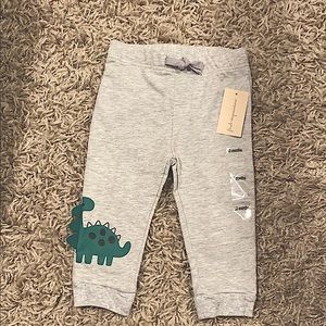 Gray joggers with green dino. New with tags!